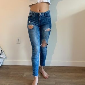 Zara Trafaluc distressed skinny jeans